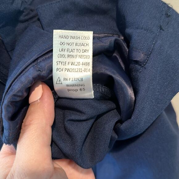 Wishlist Small Navy Blue Pleated Linen Blend Pull On Paper Bag Shorts - Picture 9 of 9